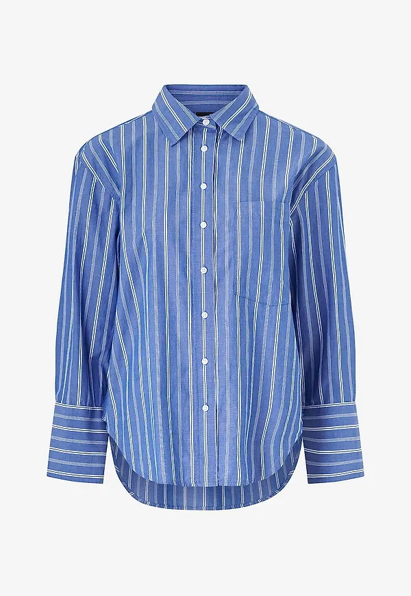 Gina Tricot - Skjorta Poplin Shirt - Blå