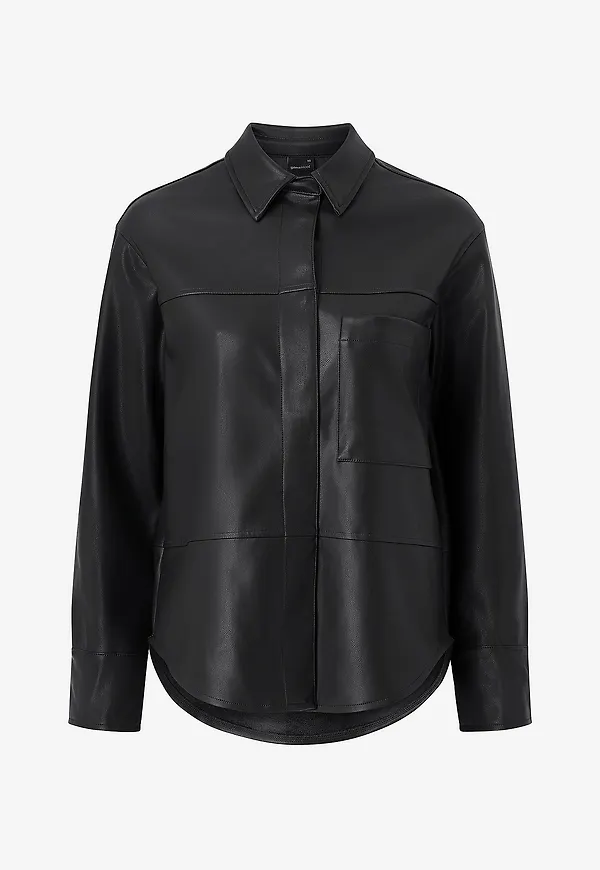 Gina Tricot - Skjorta Pu Shirt - Svart