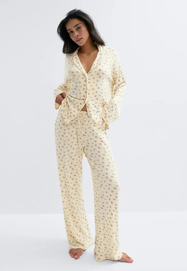 Gina Tricot - Soft pyjamas trousers - pyjamas - Gul - XS - Dam