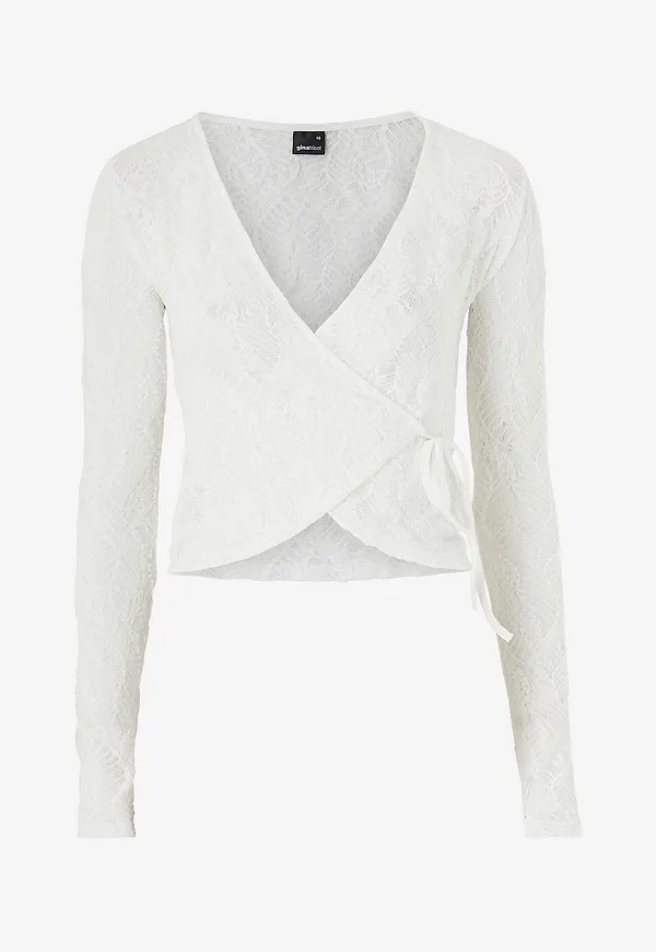 Gina Tricot - Spetstopp Lace Wrap Top - Vit