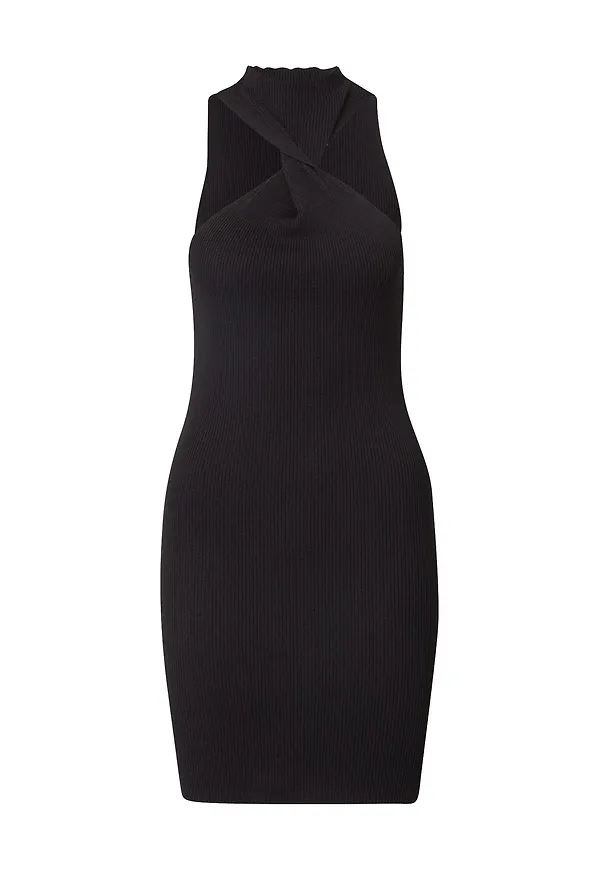 Gina Tricot Stickad klänning svart