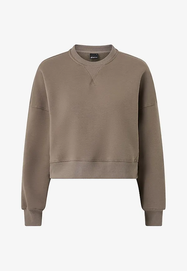 Gina Tricot - Sweatshirt Crop Crewneck Sweater - Brun