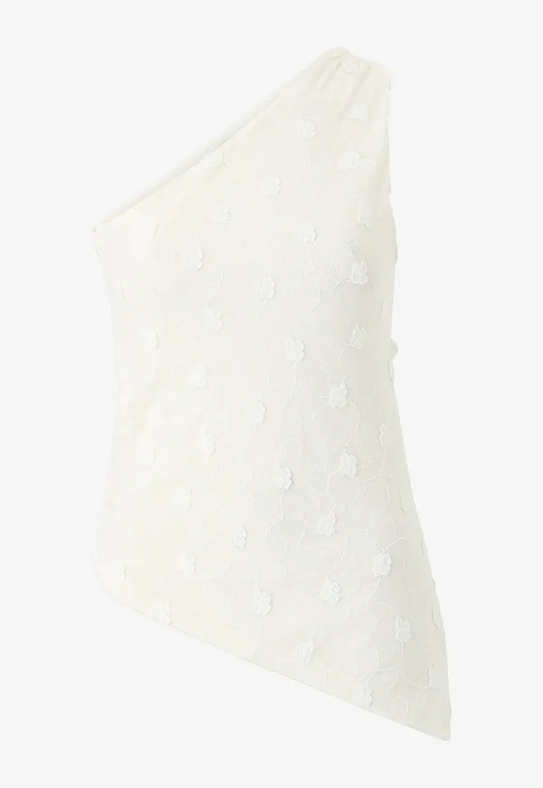 Gina Tricot - Topp 3D One Shoulder - Natur
