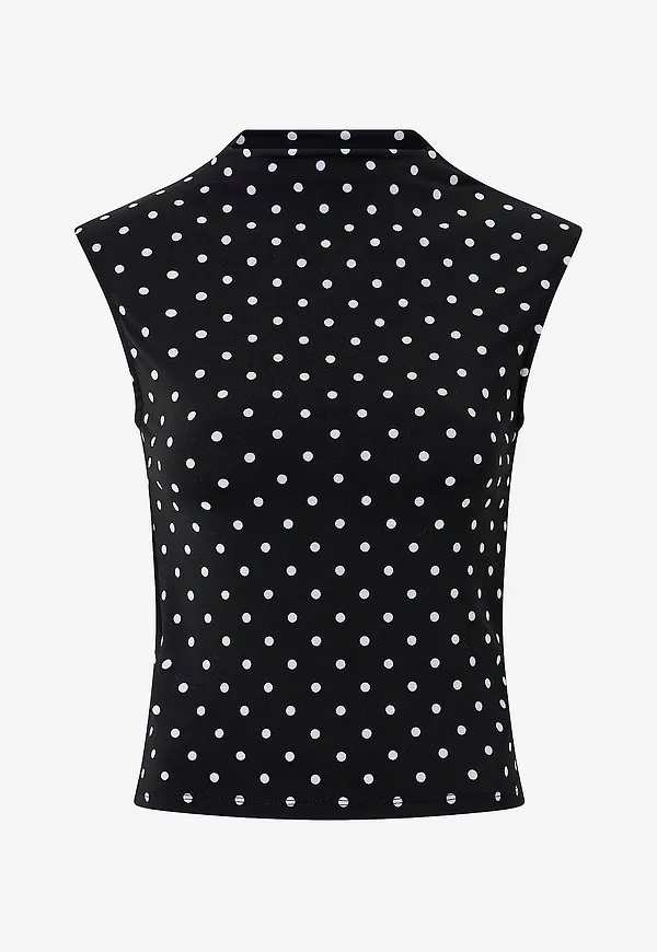 Gina Tricot - Topp Dot Funnel Neck - Flerfärgad