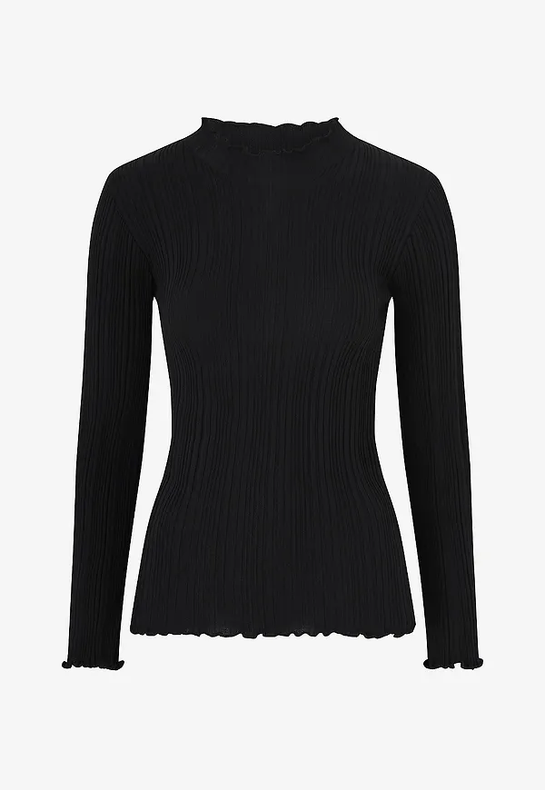 Gina Tricot - Topp Knitted Babylock Top - Svart
