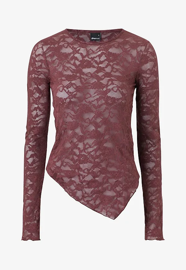 Gina Tricot - Topp Lace asymmetric top - Röd
