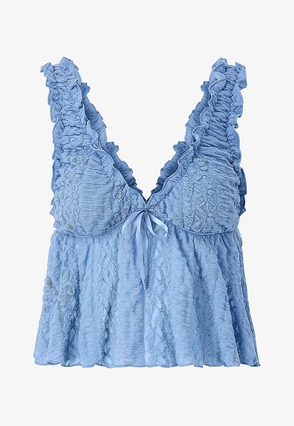 Gina Tricot - Topp Lace - Blå