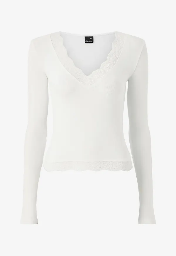 Gina Tricot - Topp Lace Detail - Vit