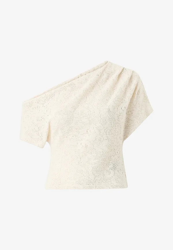 Gina Tricot - Topp Lace Dropped Shoulder - Natur