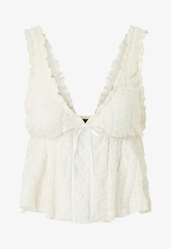 Gina Tricot - Topp Lace - Natur