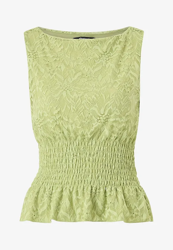 Gina Tricot - Topp Lace Smock - Grön