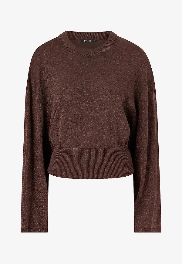 Gina Tricot - Topp Metallic Knitted Top - Brun
