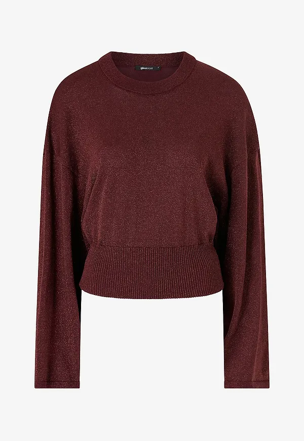 Gina Tricot - Topp Metallic Knitted Top - Röd