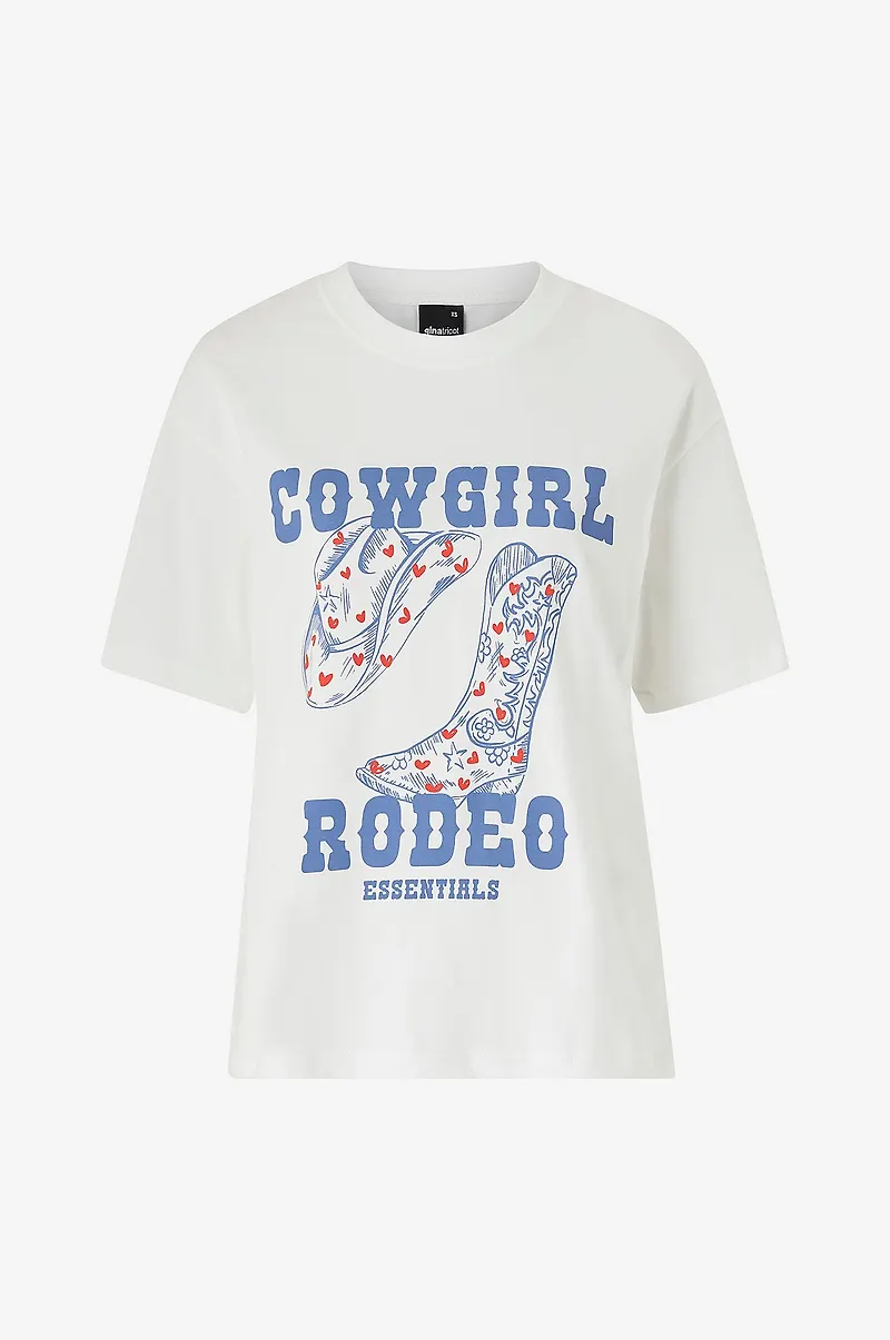 Gina Tricot - Topp Oversized Print Tee - Vit
