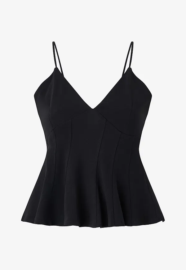 Gina Tricot - Topp Peplum Singlet - Svart