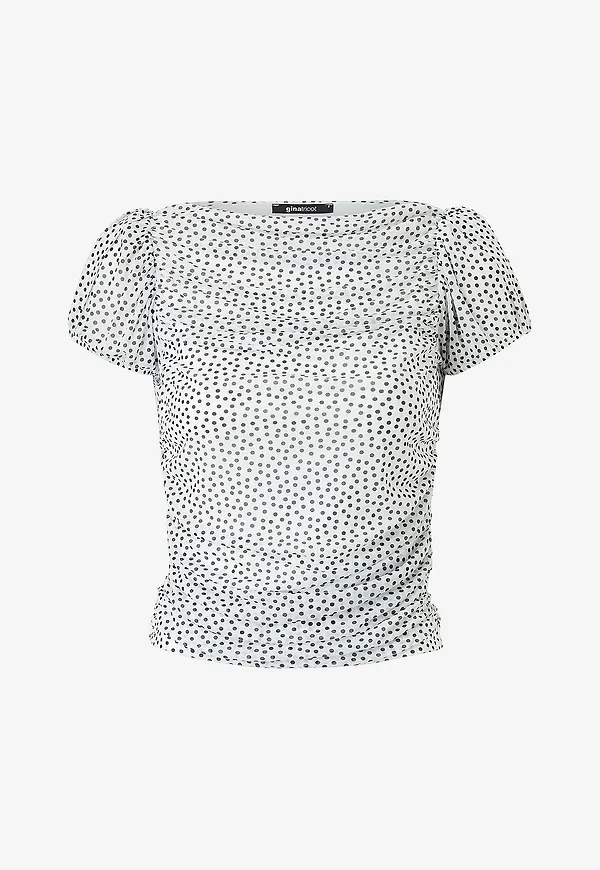 Gina Tricot - Topp Puff Sleeve Mesh - Flerfärgad
