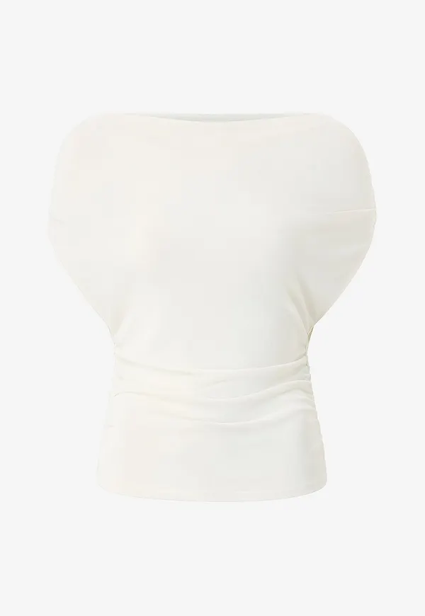 Gina Tricot - Topp Ruched draped top - Natur