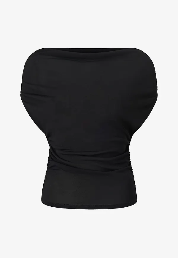 Gina Tricot - Topp Ruched draped top - Svart