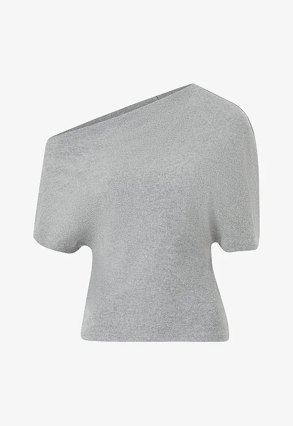 Gina Tricot - Topp Soft Asymmetric - Grå
