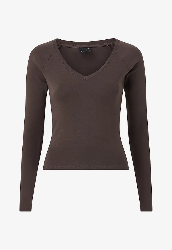 Gina Tricot - Topp V-neck - Brun