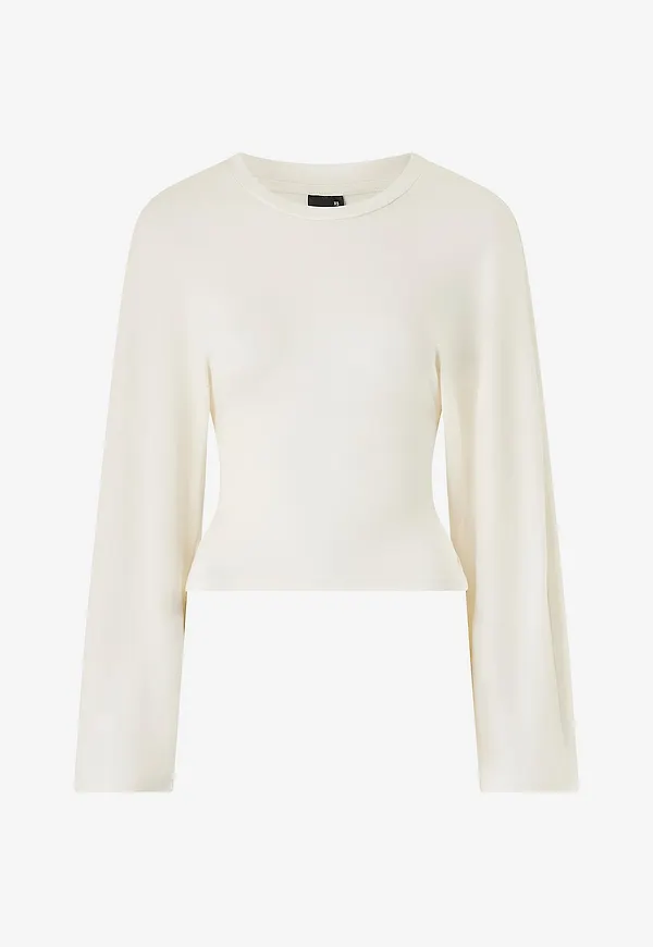 Gina Tricot - Topp Wide Sleeve Top - Vit