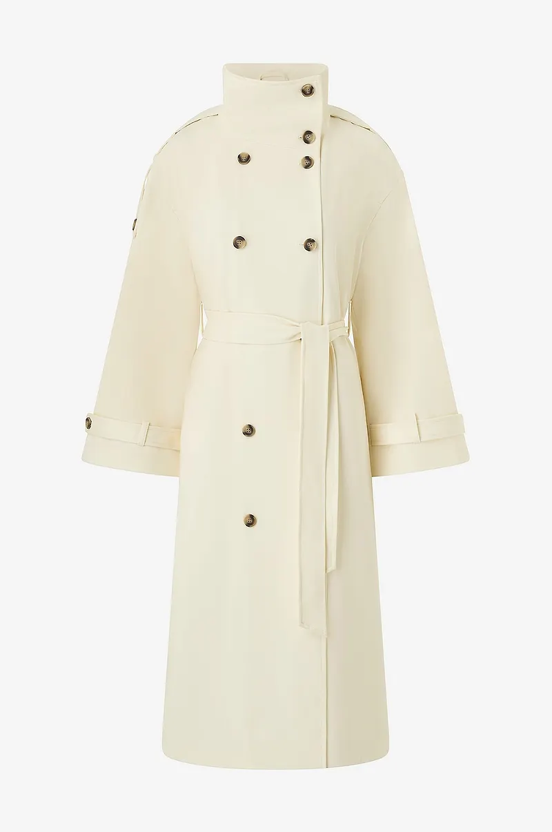 Gina Tricot - Trenchcoat Long Belted - Vit
