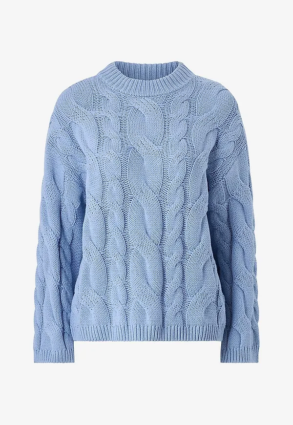 Gina Tricot - Tröja Chunky Knitted Cable - Blå