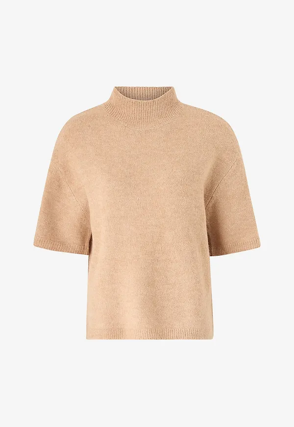 Gina Tricot - Tröja Funnel Neck Knitted - Beige