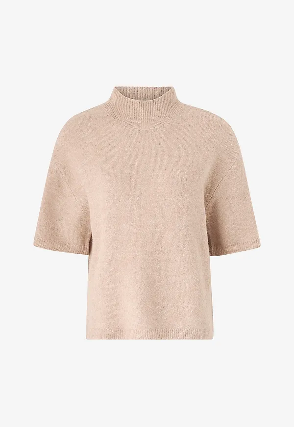 Gina Tricot - Tröja Funnel Neck Knitted - Beige