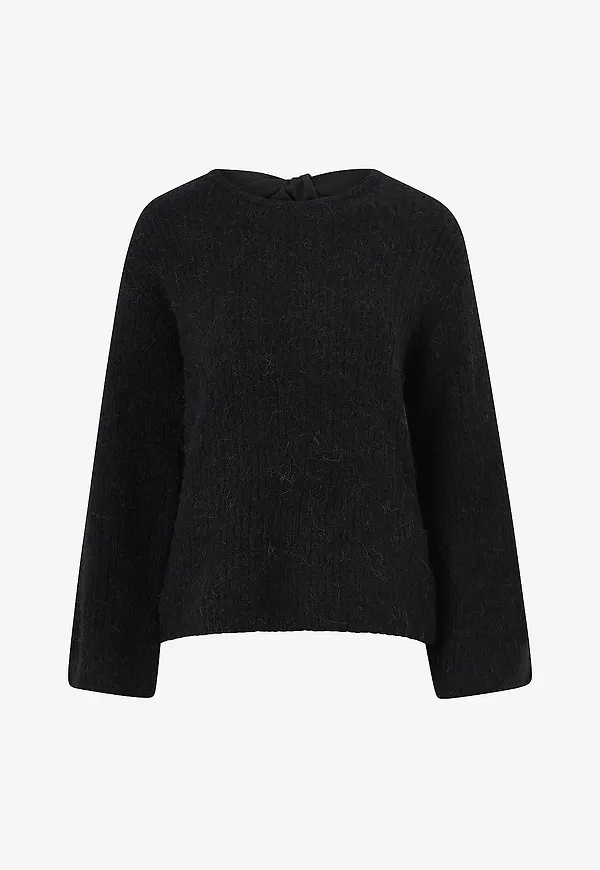 Gina Tricot - Tröja Knitted Bow Sweater - Svart
