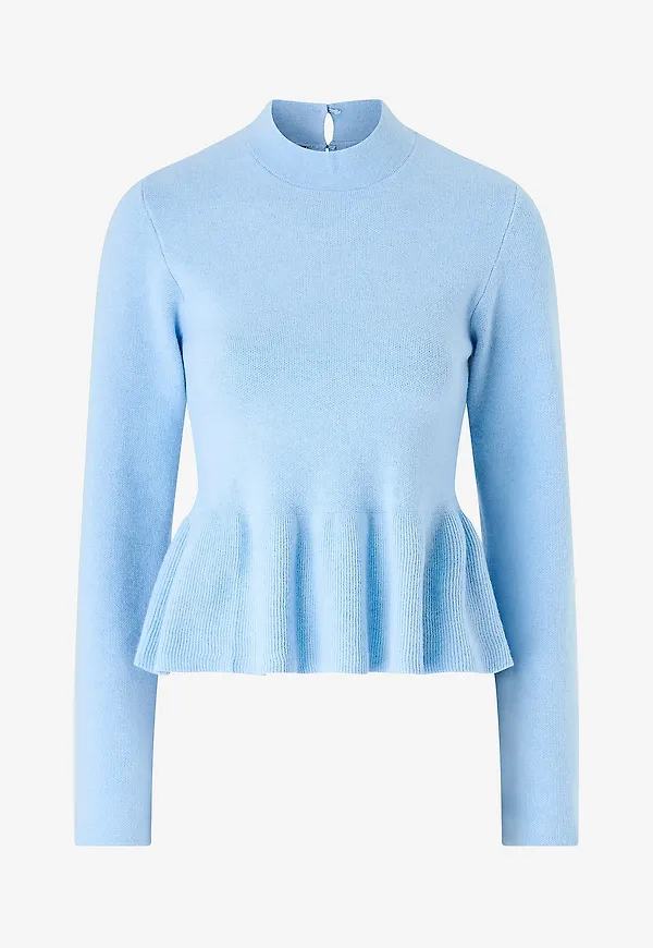 Gina Tricot - Tröja Knitted Peplum - Blå