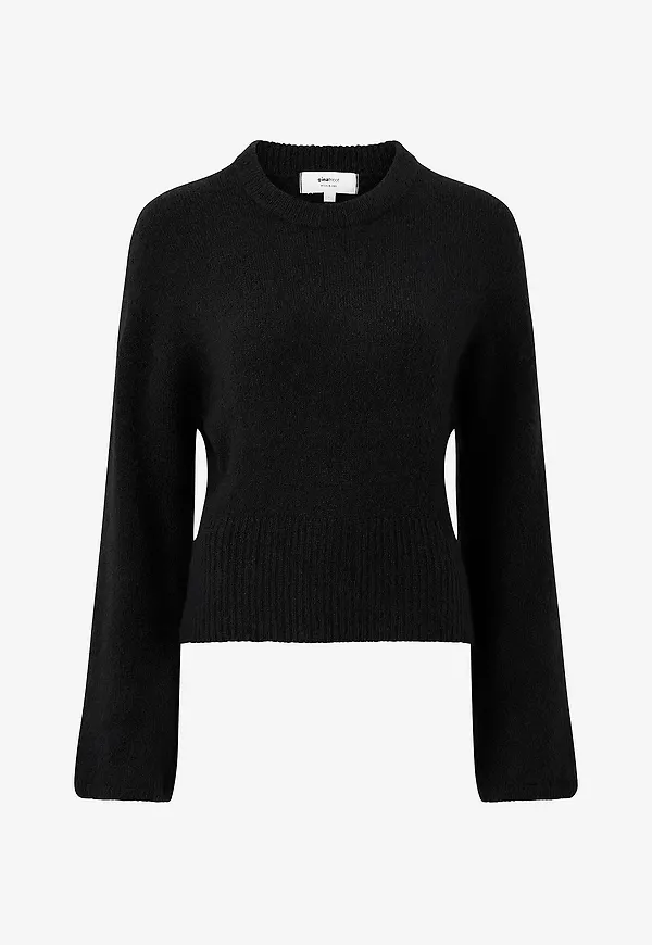 Gina Tricot - Tröja Wide Sleeve Knitted Sweater - Svart