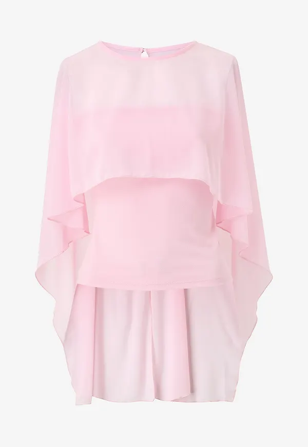 Gina Tricot - Tubtopp Chiffon Cape Top - Rosa