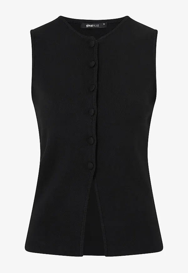 Gina Tricot - Väst Knitted Button Vest - Svart