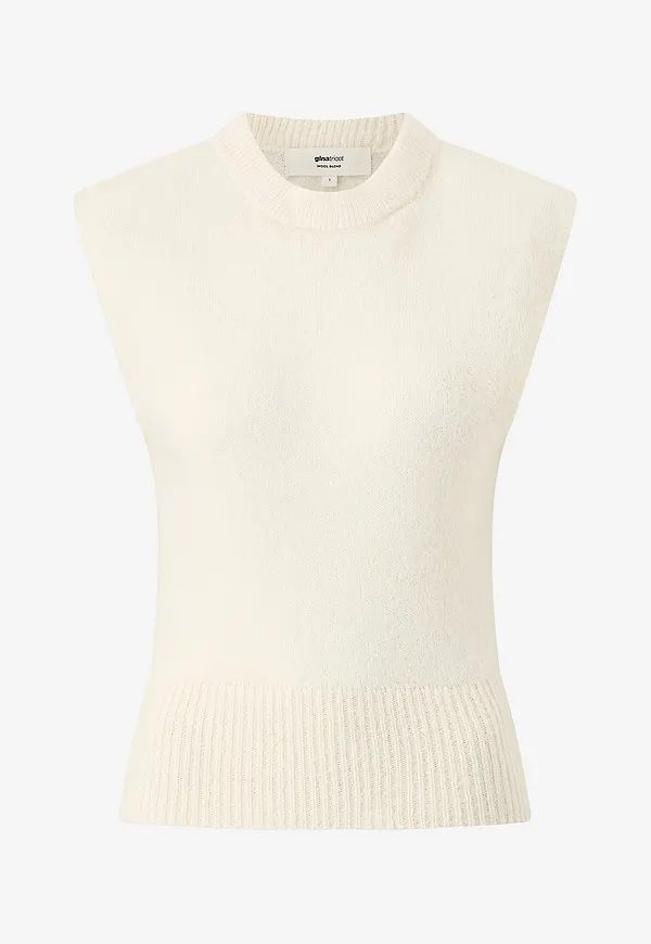 Gina Tricot - Väst Knitted vest - Natur