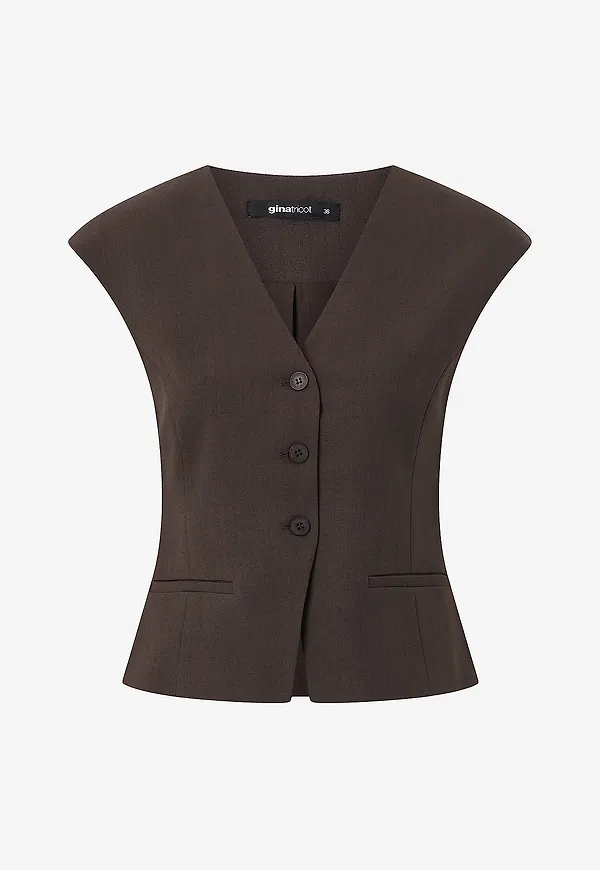 Gina Tricot - Väst Shaped Vest - Brun