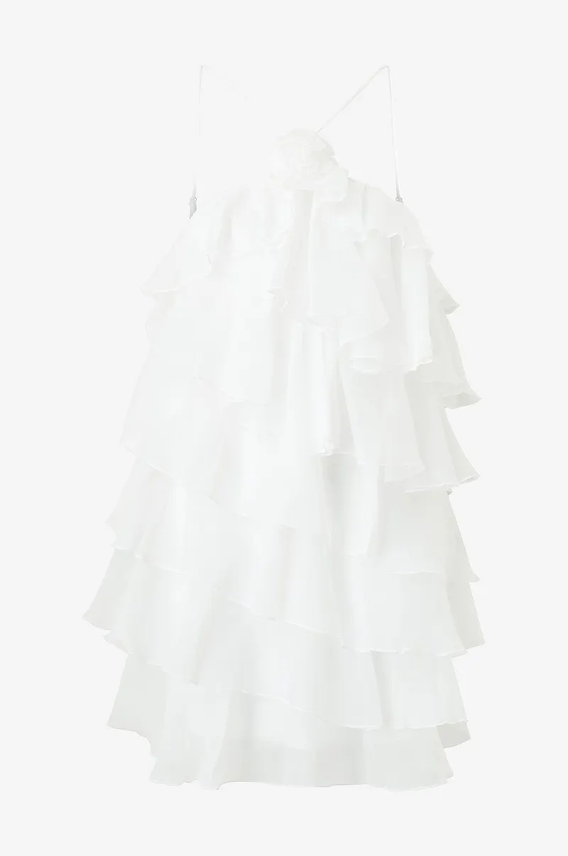 Gina Tricot - Volangklänning Frill Mini Dress - Vit