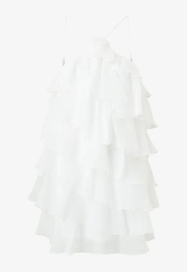 Gina Tricot - Volangklänning Frill Mini Dress - Vit