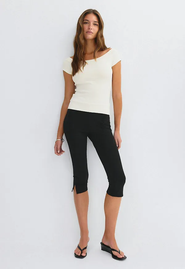 Gina Tricot - Wide neck top - toppar - Vit - XL - Dam