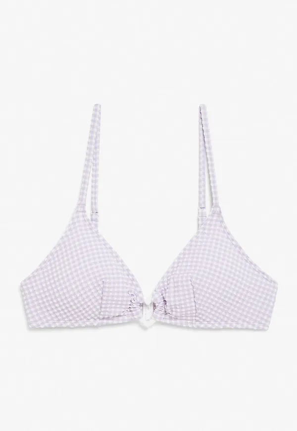 Gingham padded bikini top - Purple