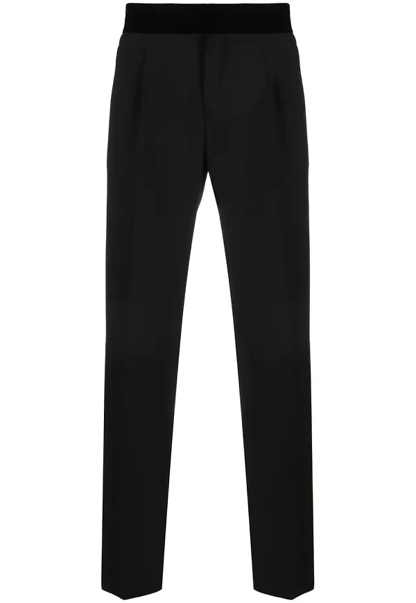 Giorgio Armani avsmalnande trackpants med sidorand - Svart