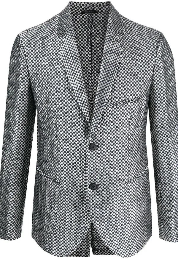 Giorgio Armani blazer med grafiskt mönster - Blå