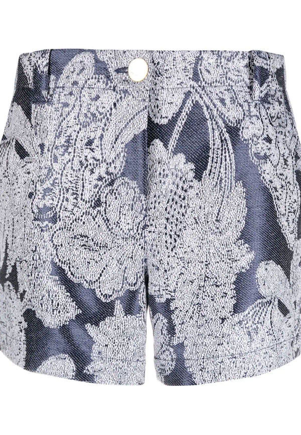 Giorgio Armani blommiga shorts med hög midja - Blå