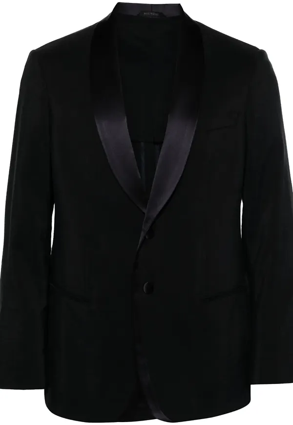 Giorgio Armani enkelknäppt blazer med skrynklad effekt - Blå