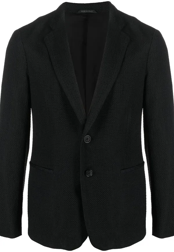 Giorgio Armani enkelknäppt finblazer - Svart