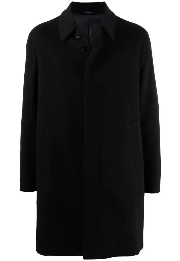 Giorgio Armani enkelknäppt kappa - Svart