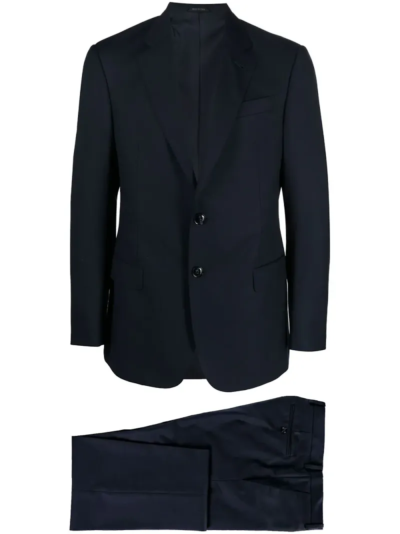 Giorgio Armani enkelknäppt kostym - Blå