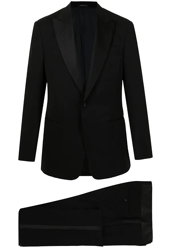 Giorgio Armani enkelknäppt kostym - Svart