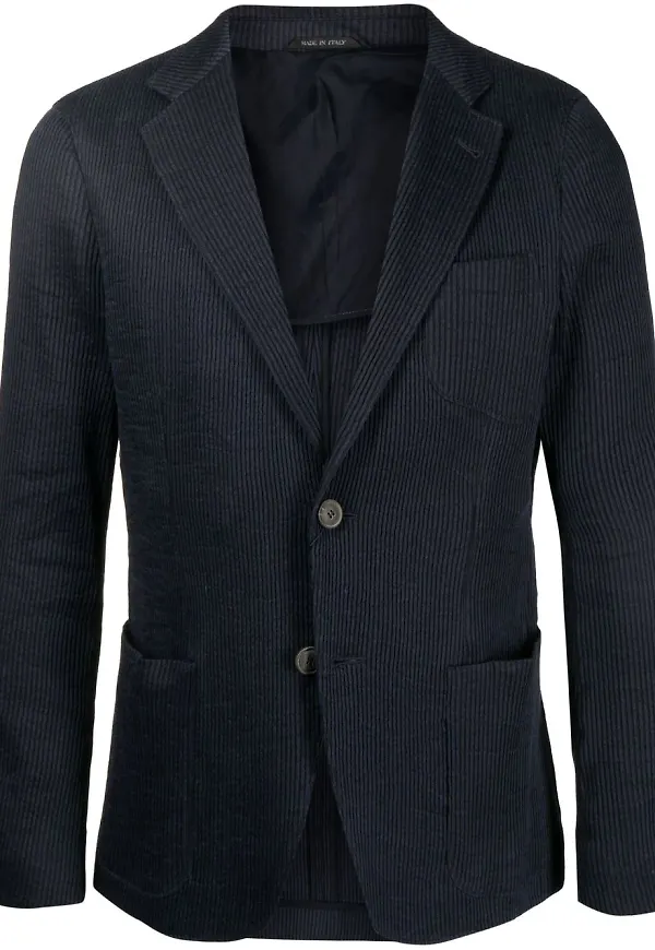 Giorgio Armani enkelknäppt manchesterblazer - Blå