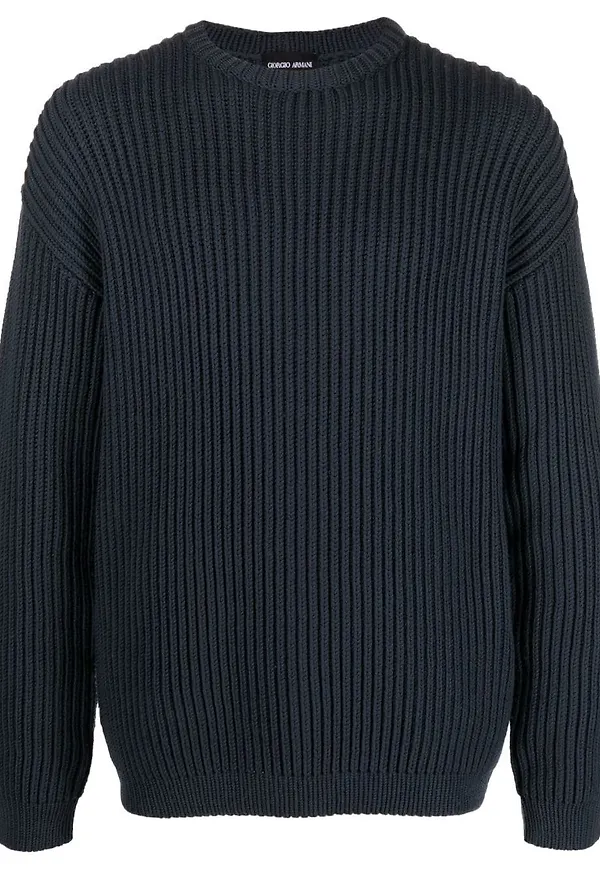 Giorgio Armani grovstickad tröja - Blå